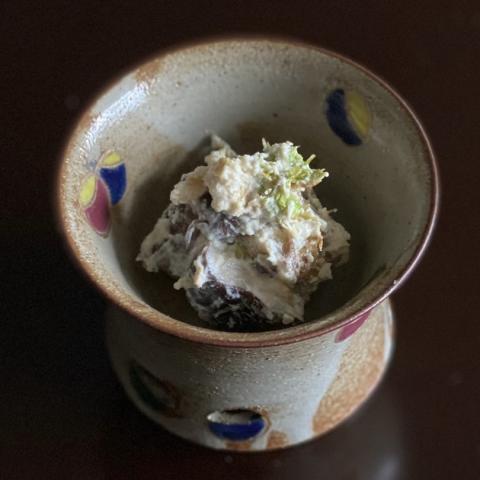 蕗の薹と椎茸の白和え